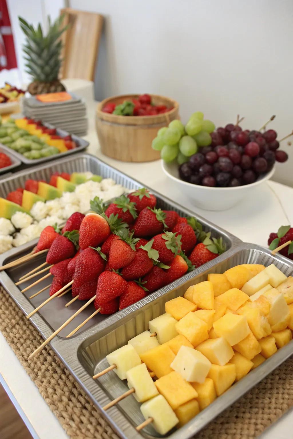 An interactive snack station adds a playful element to your pool party.