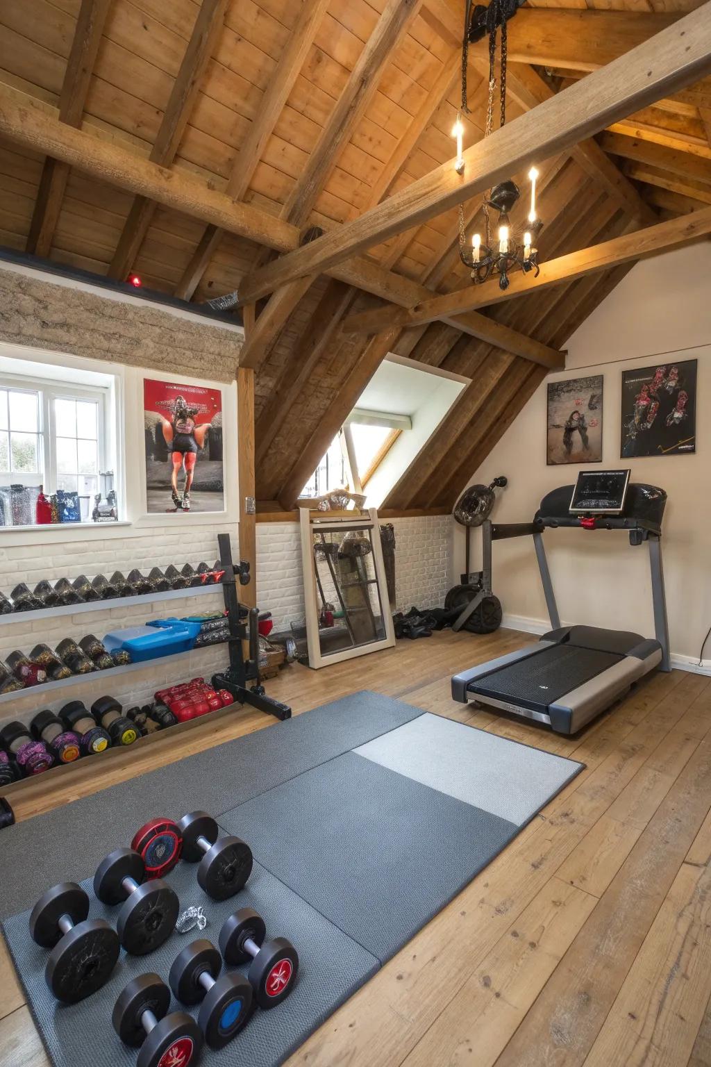 A compact yet effective gym space for at-home workouts.