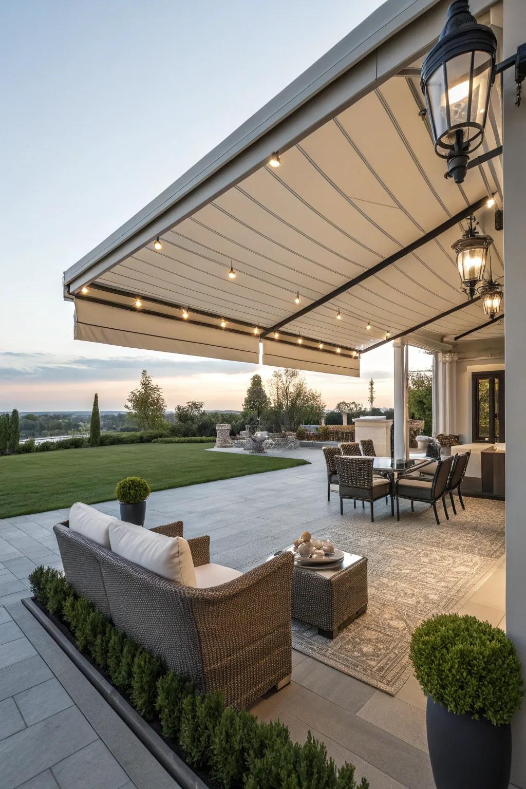 Enjoy comfort and convenience with a motorized awning.