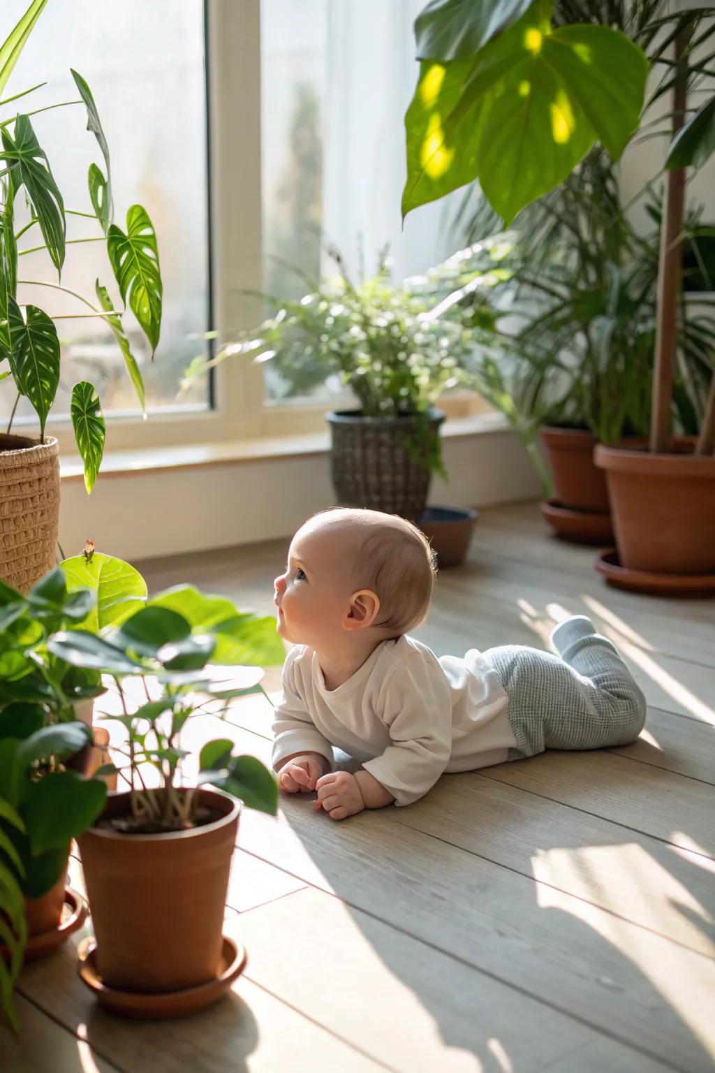 An indoor garden setting offers a breath of fresh air.