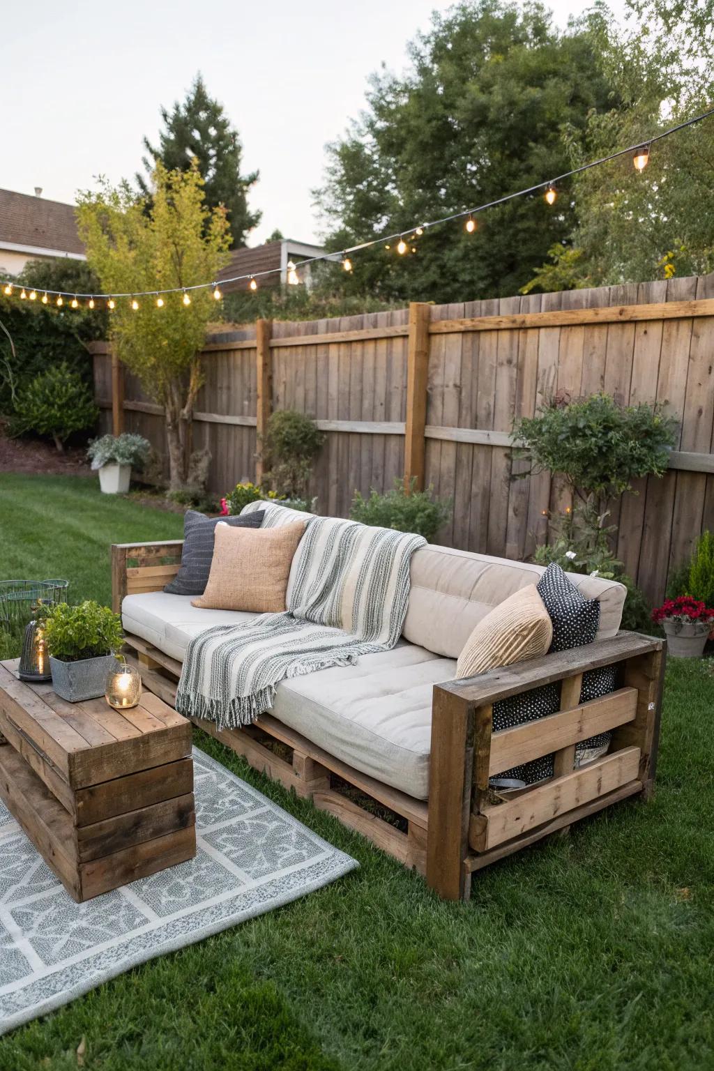 DIY couches bring personal flair and creativity to your backyard.