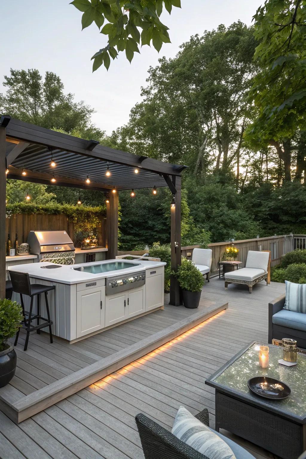 An outdoor kitchen adds functionality and enhances your hosting capabilities.