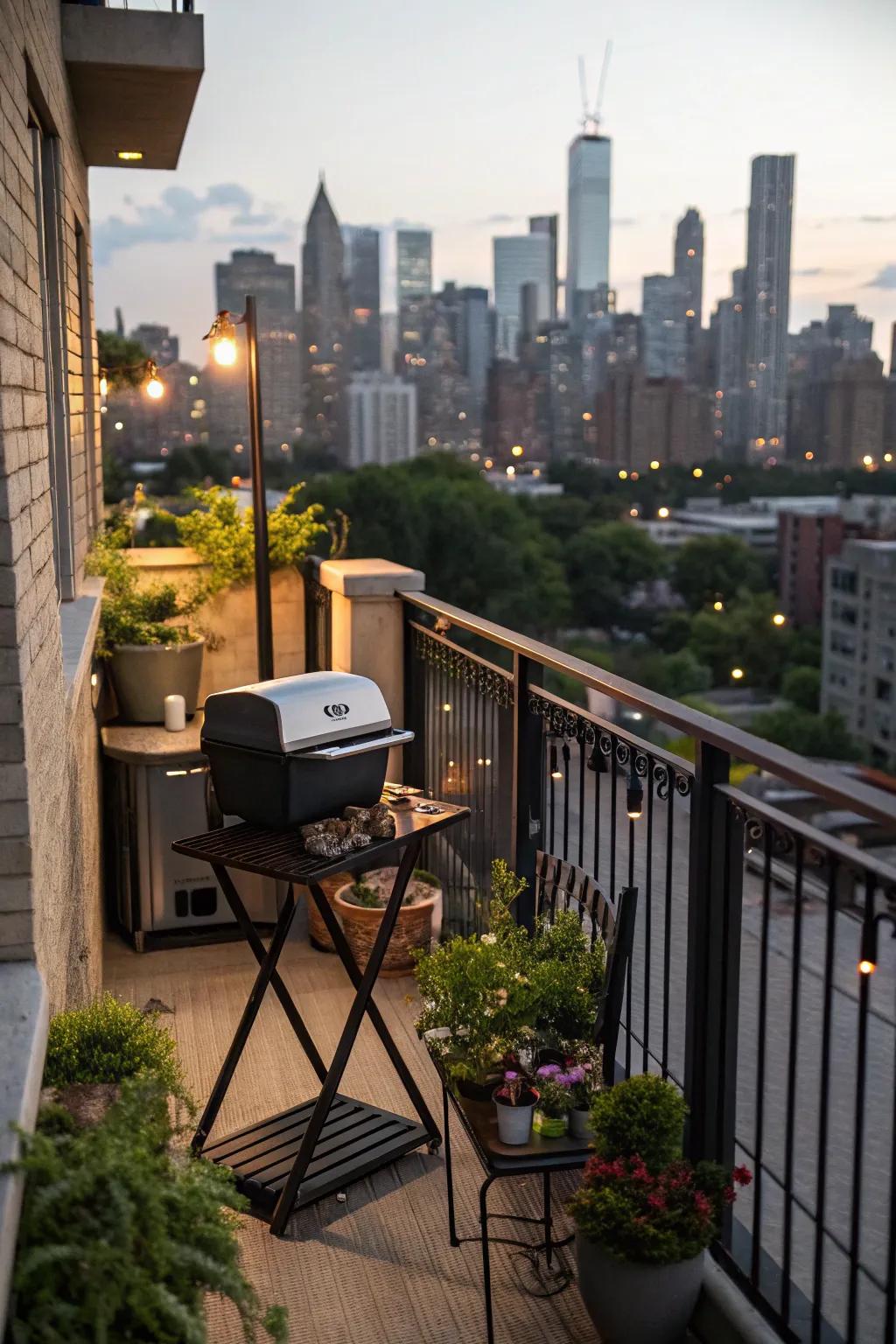 Efficient compact grill for urban living.