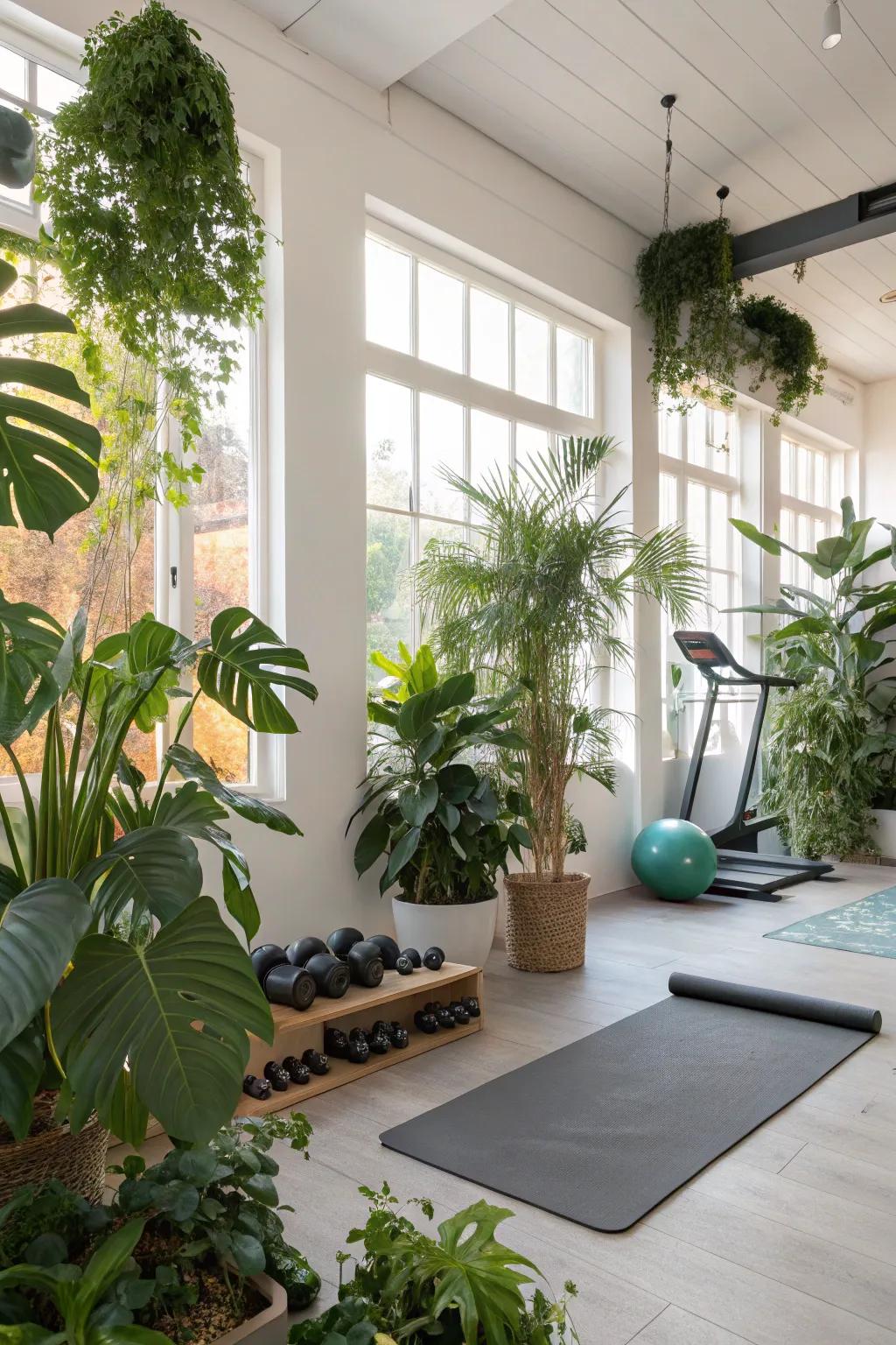 Indoor plants bring life and freshness to the room.
