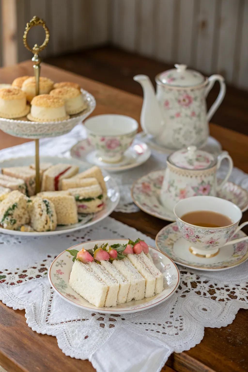 Step back in time with a vintage tea party breakfast.