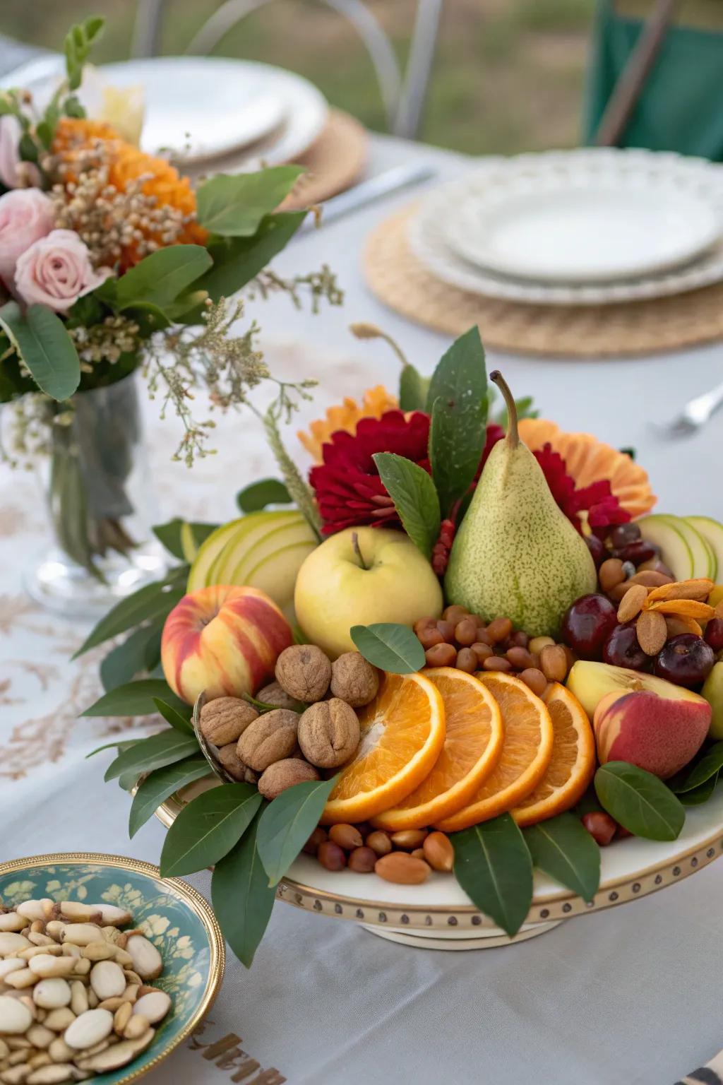 Edible centerpieces combine beauty with functionality.