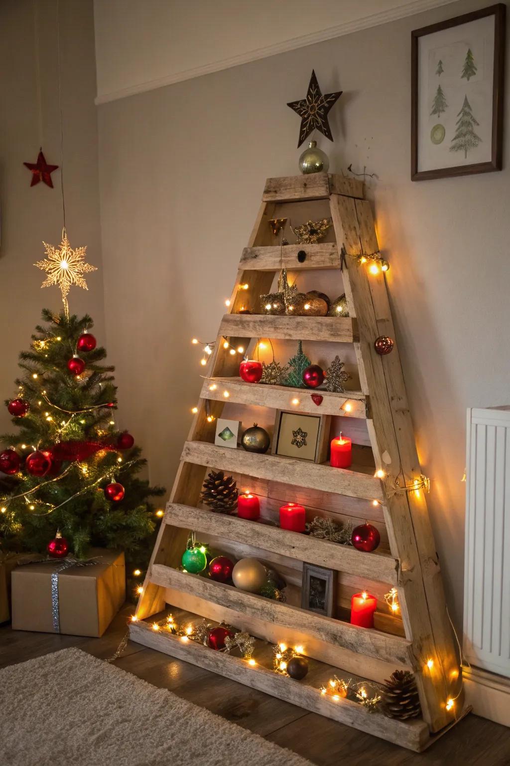 Combine function and decor with a shelve tree.