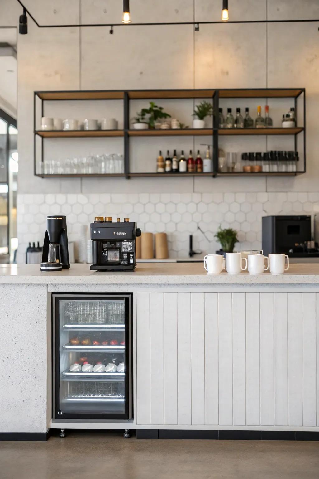 A minimalist coffee bar with a focus on elegance.