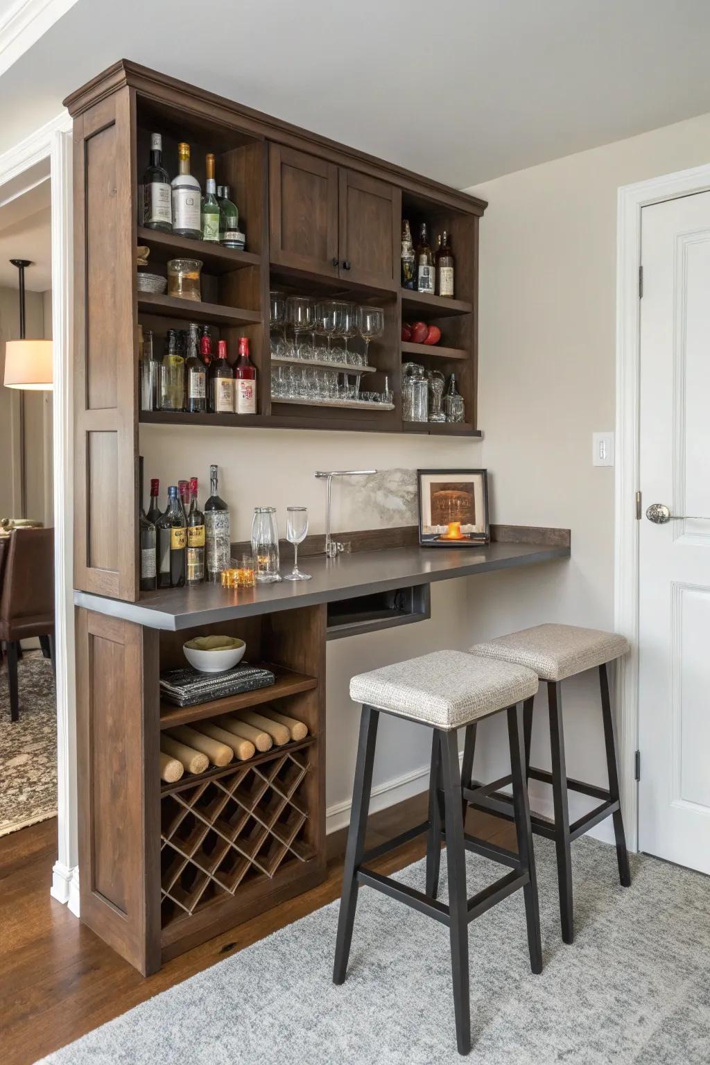 Make the most of your space with a compact bar design.