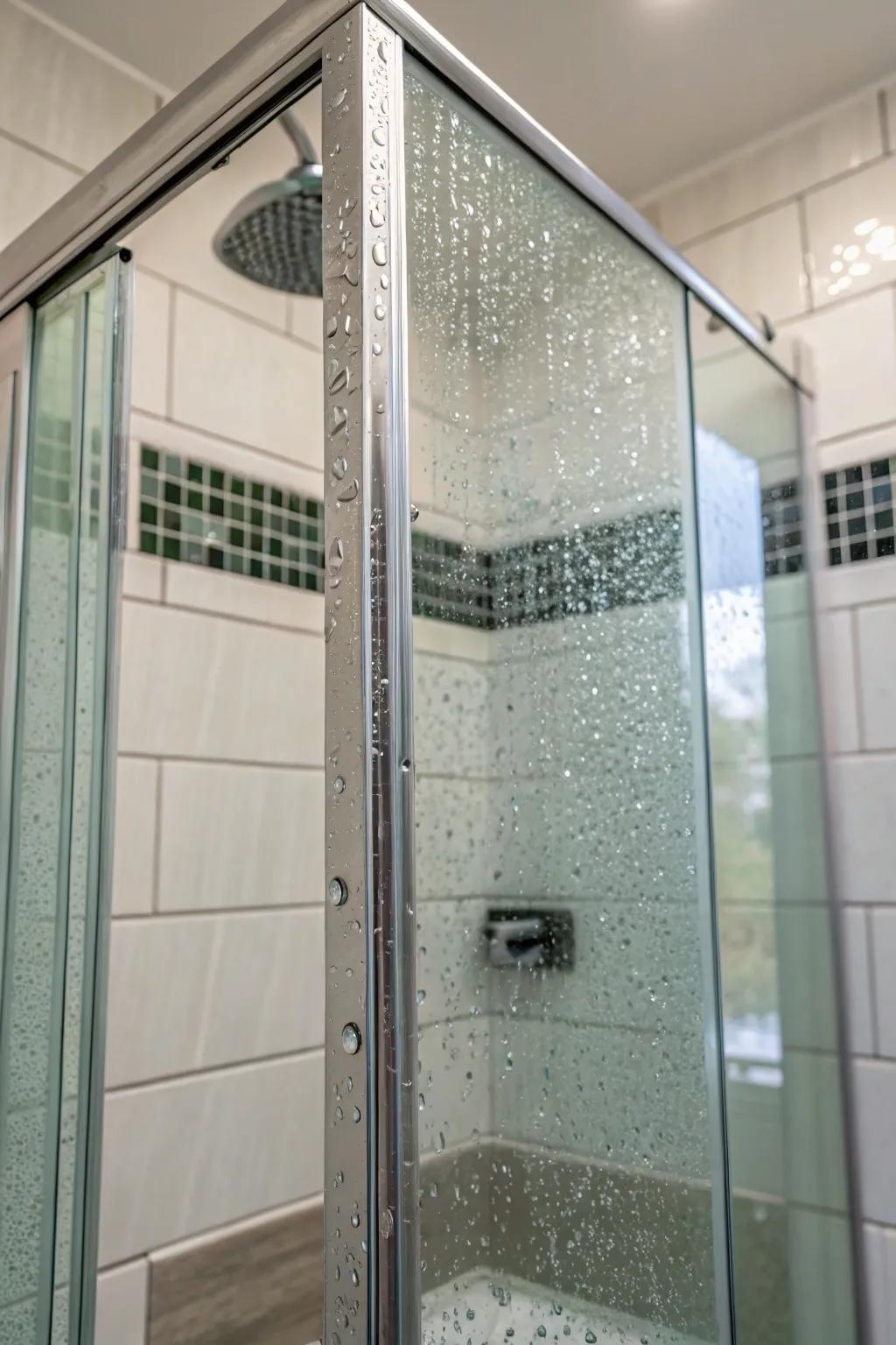 Glass tiles enhance brightness and luxury in your shower.