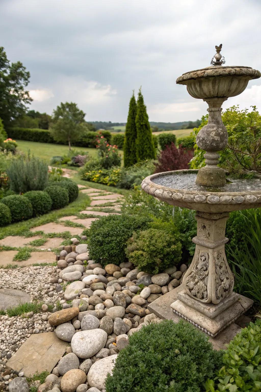 Garden ornaments add character and charm.