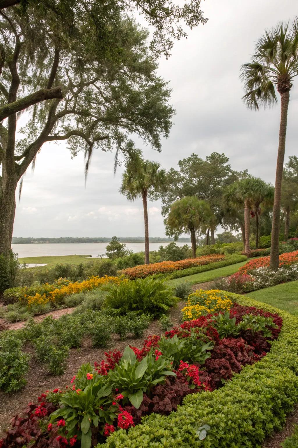 Layered plant heights create depth and visual interest.