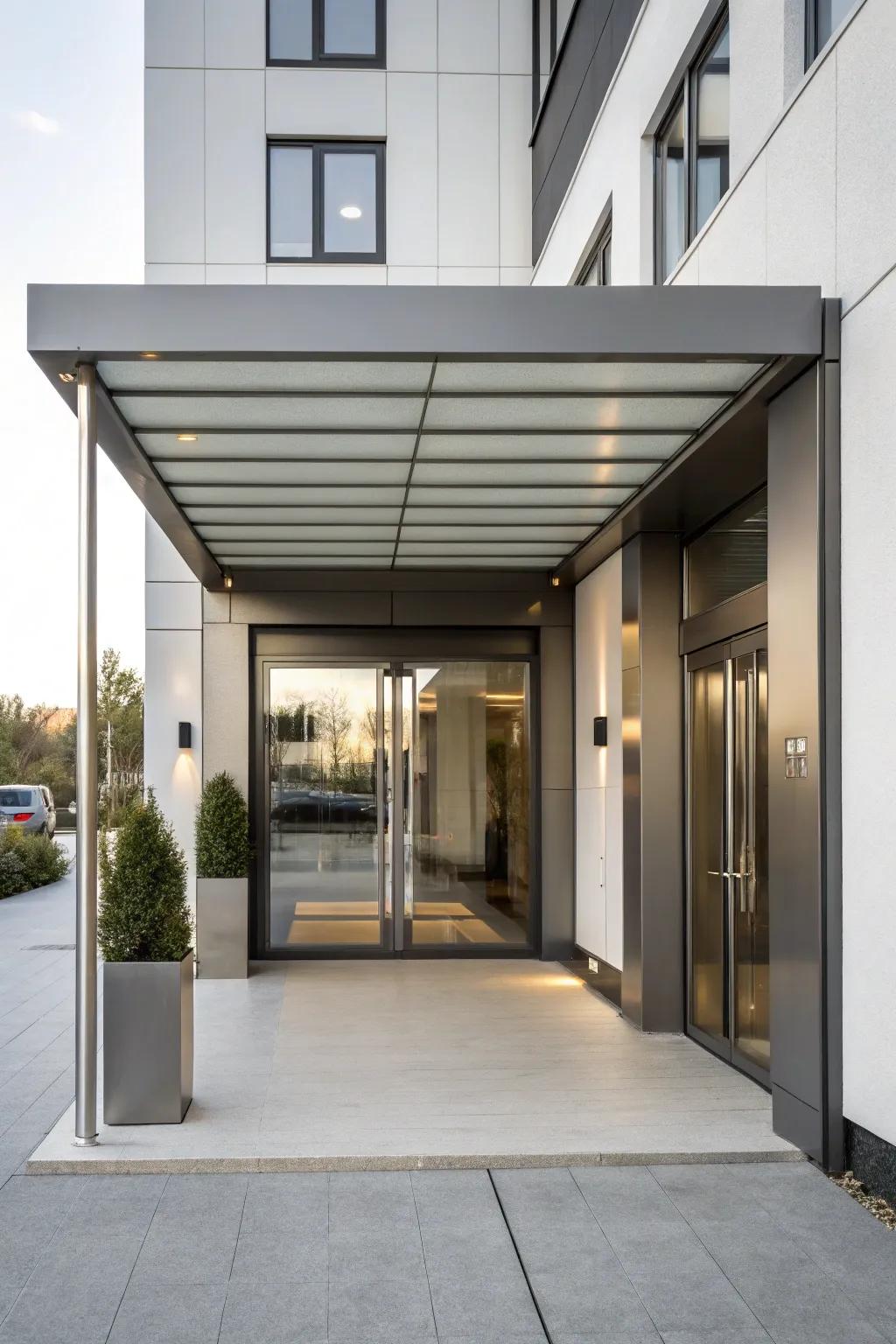 A sleek aluminum awning that combines durability with modern design.