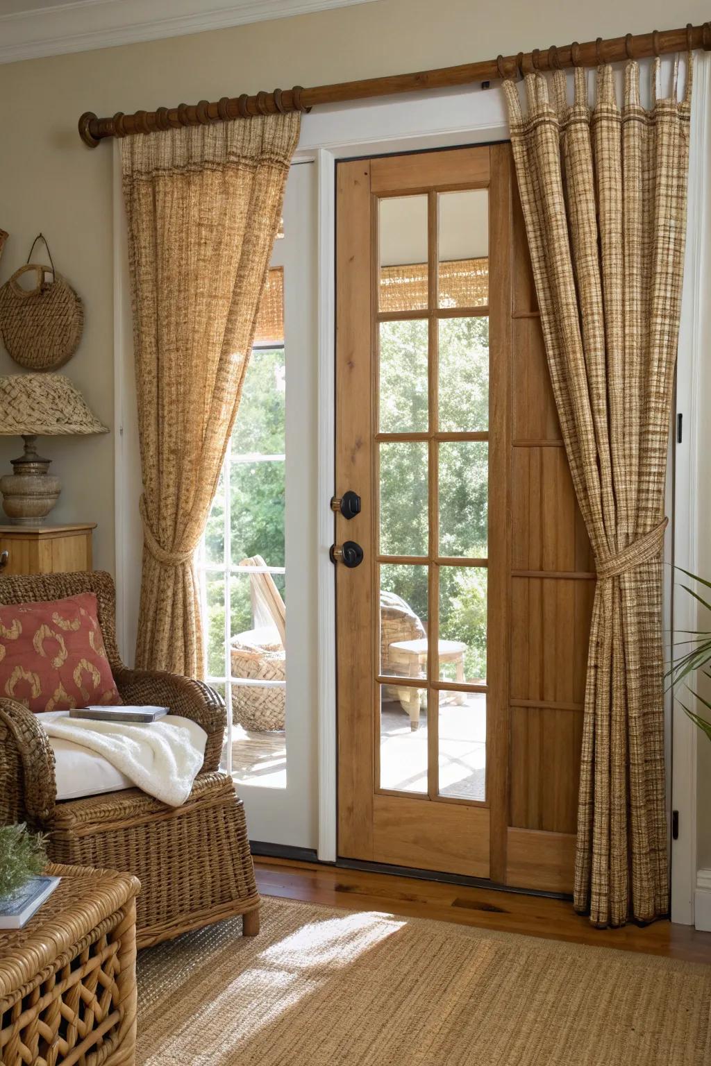 Bring nature indoors with woven wood drapery.