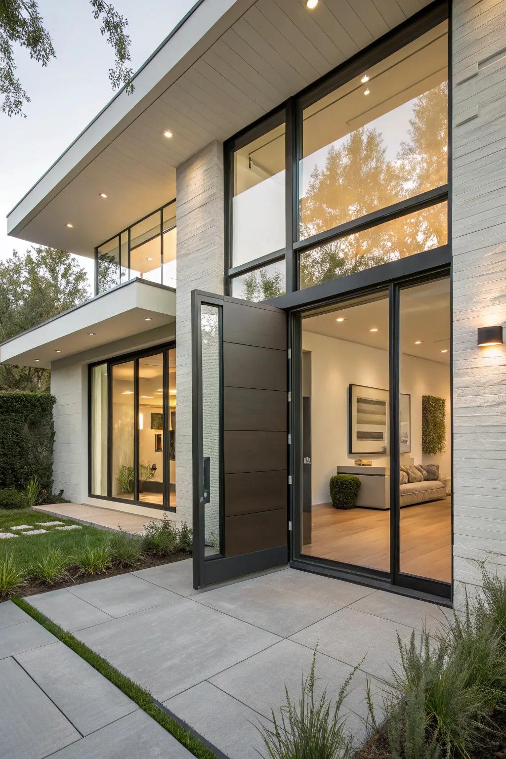 Make a modern statement with pivot doors.