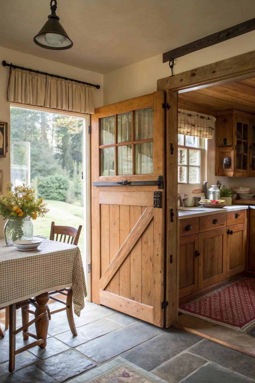 Dutch doors offer style and practicality in small spaces.