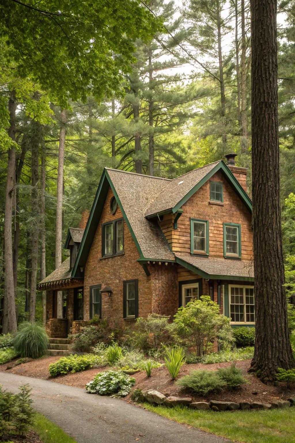 Rustic brown and olive green for earthy elegance.