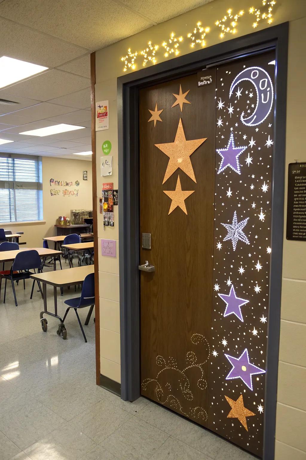 Magical Hocus Pocus door decor for Halloween.