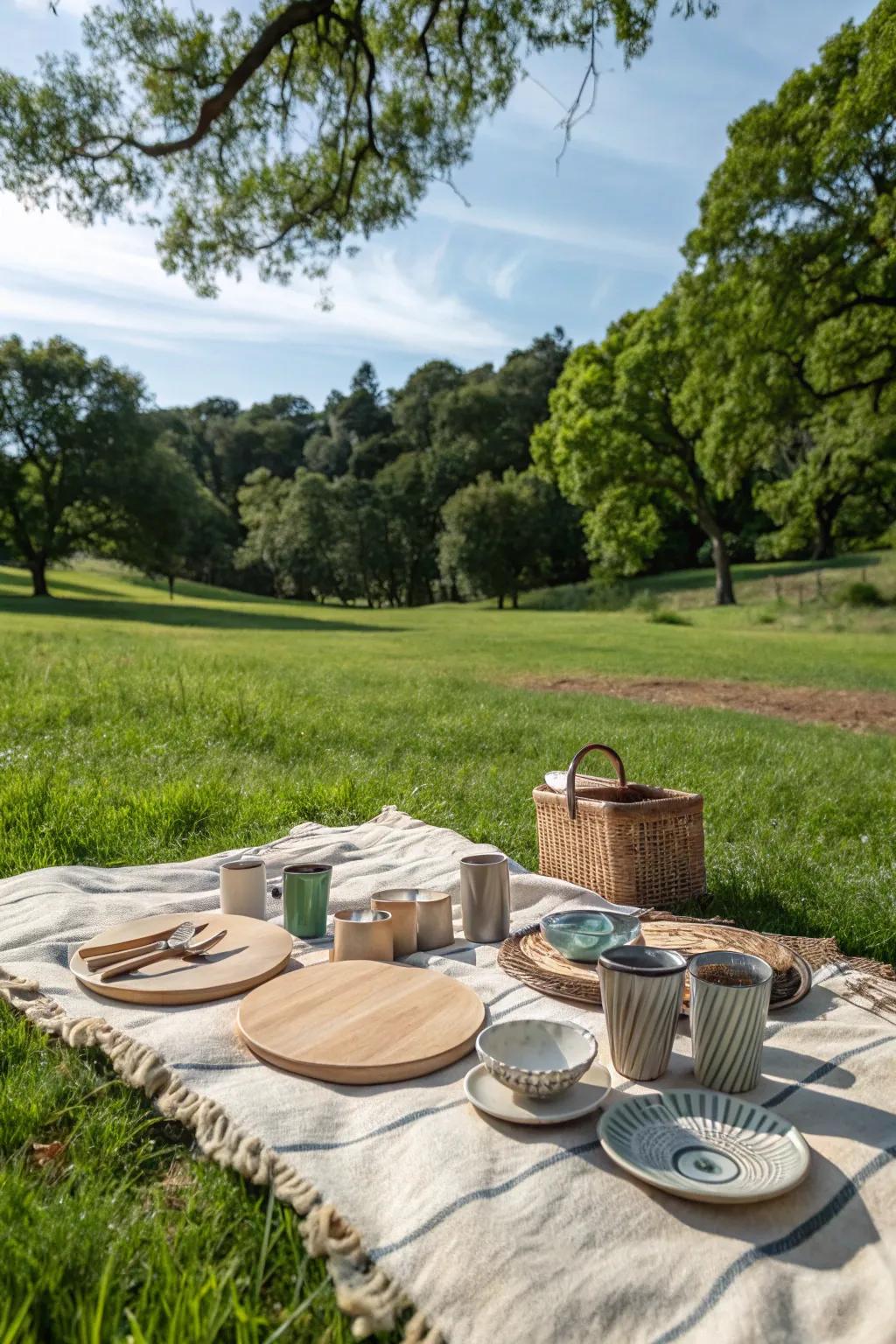 Embrace the outdoors with an eco-friendly family picnic set.