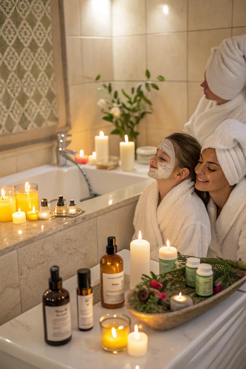 A serene home spa night for relaxation and rejuvenation.