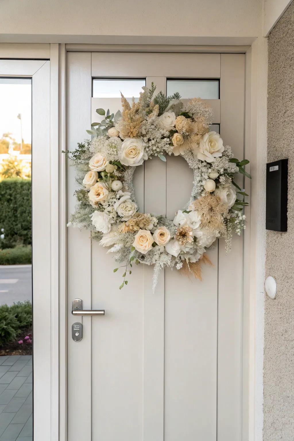 Sophisticated elegance with a monochrome wreath.