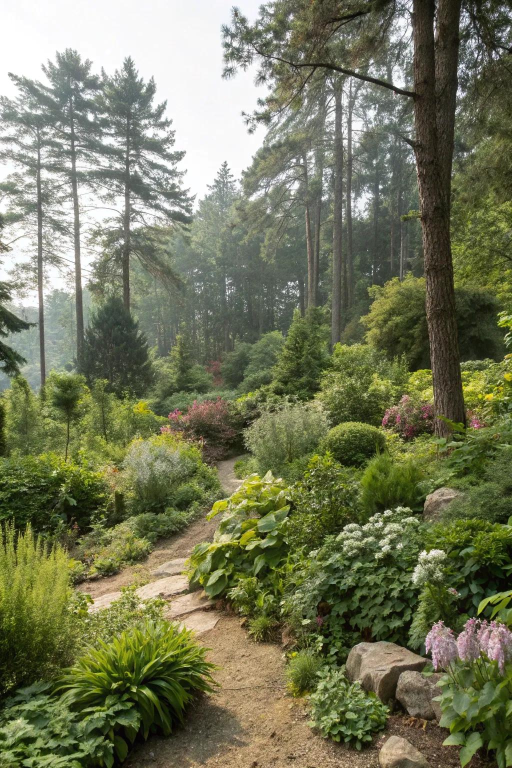 Diverse vegetation for a lively, balanced garden.