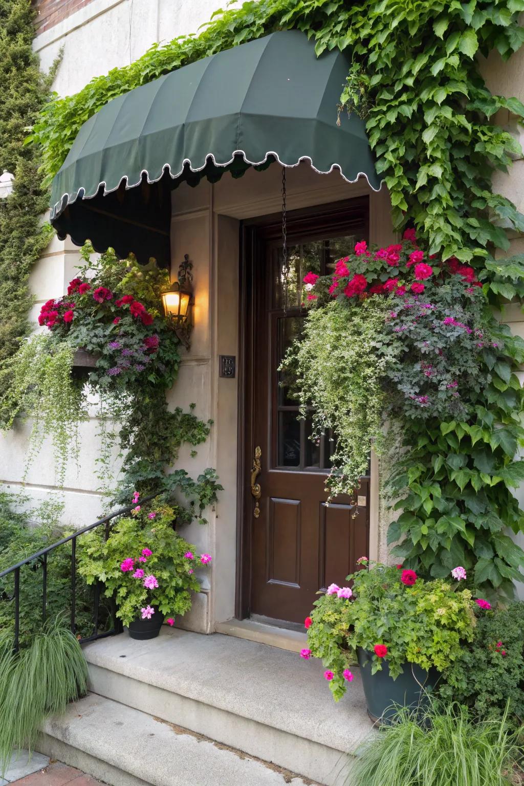 Living plant awnings bring nature to your doorstep.