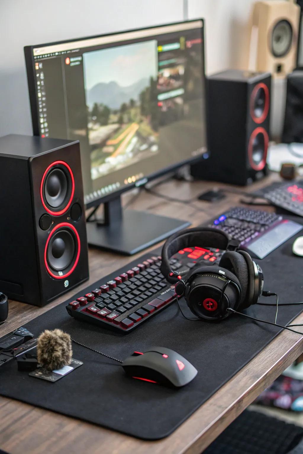 Tech accessories elevate the gaming experience.