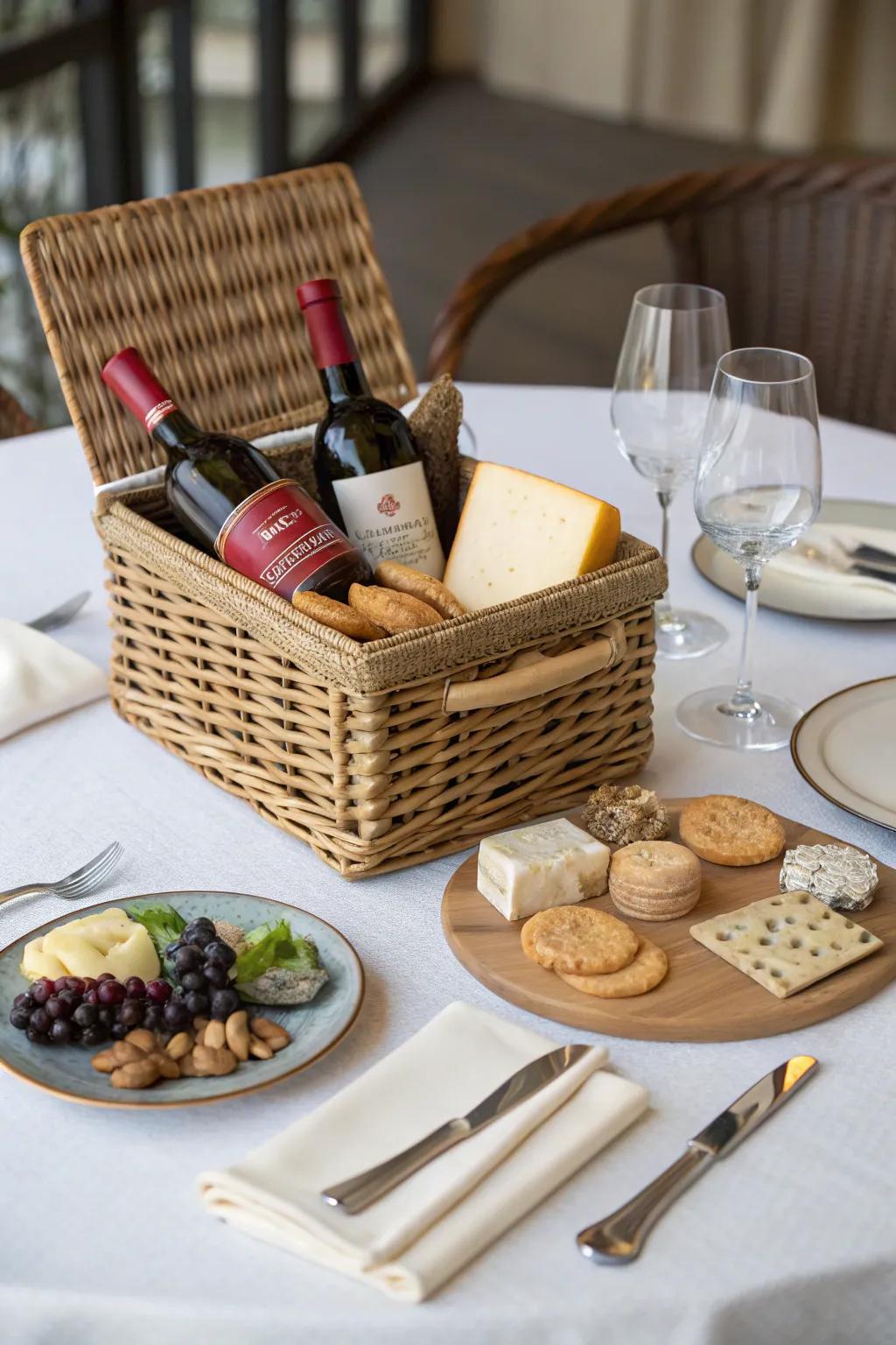 An elegant wine and cheese experience for mom.