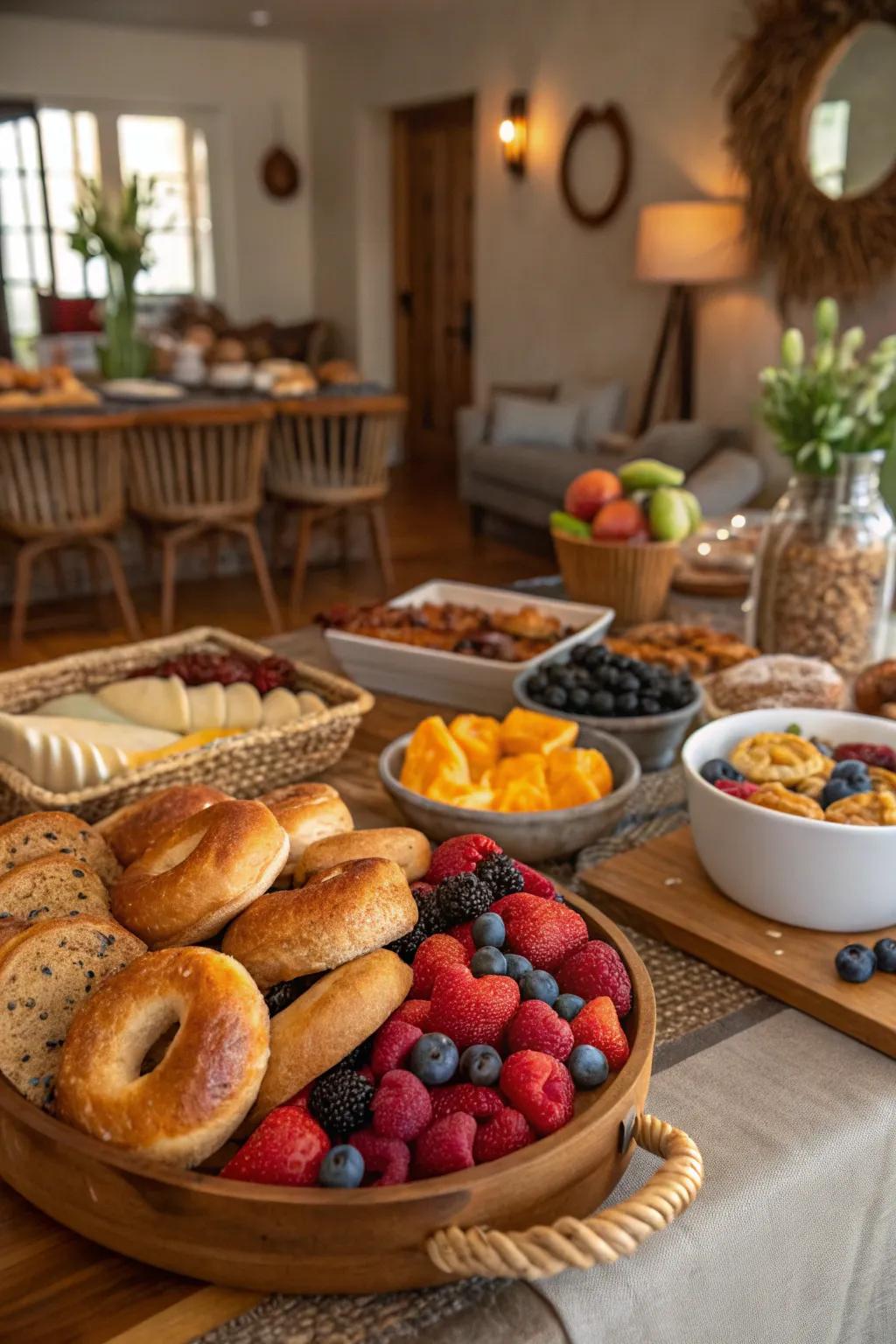 A cozy breakfast bonanza perfect for morning gatherings.