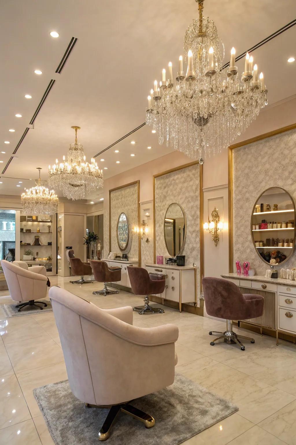 Luxe touches add an air of sophistication to your salon.