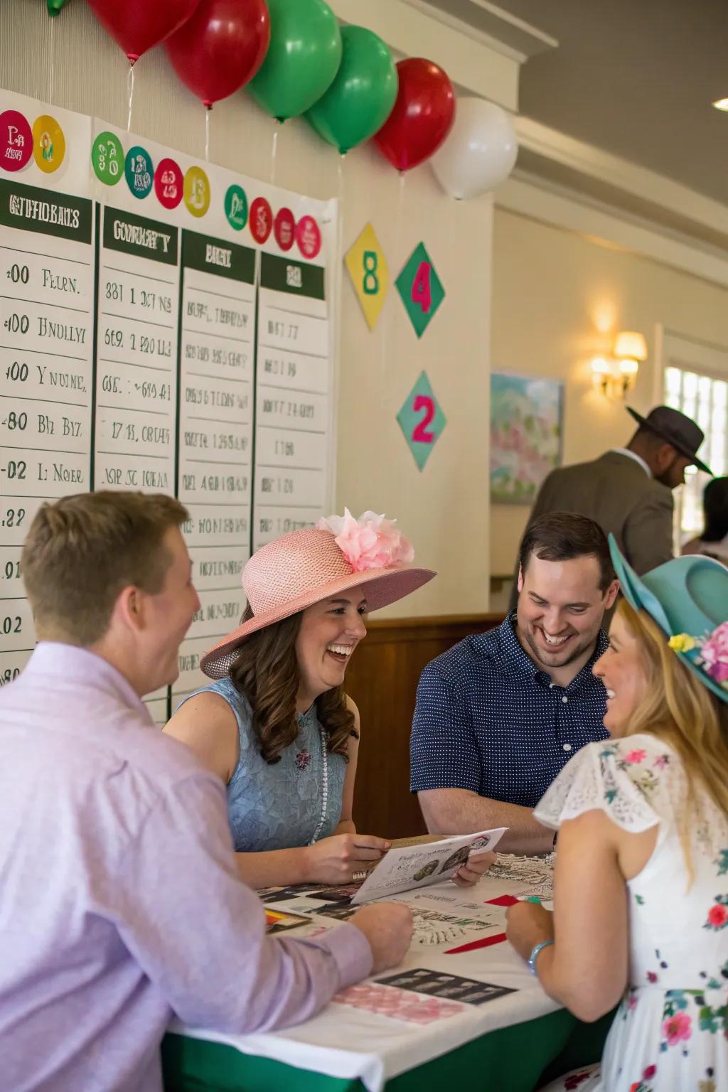 Guests engaged in a lively Derby-themed trivia game.