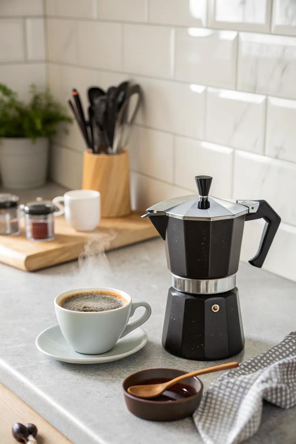 A stylish coffee maker is a morning essential.