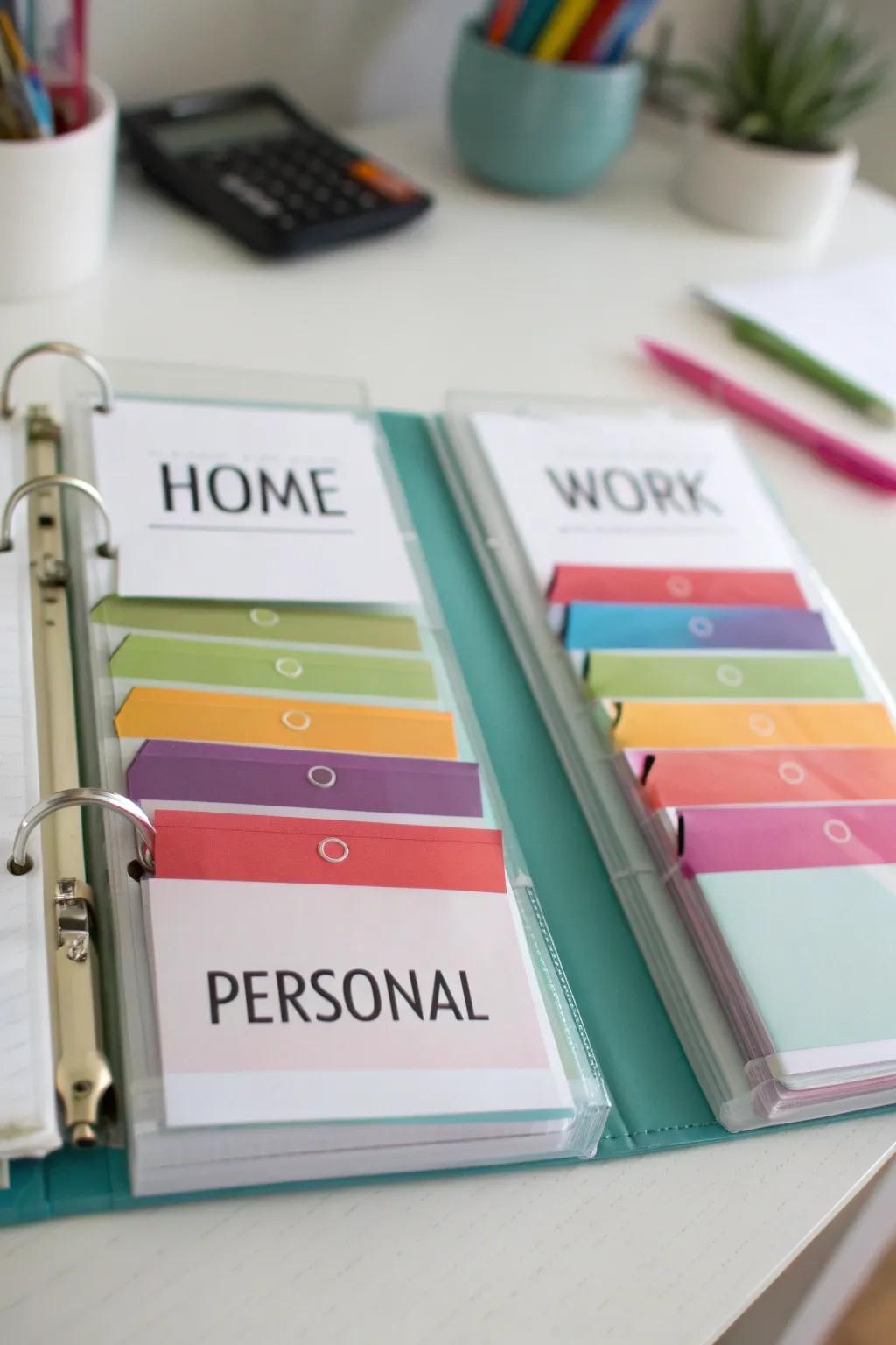 DIY divider tabs add a personalized touch and improve organization.