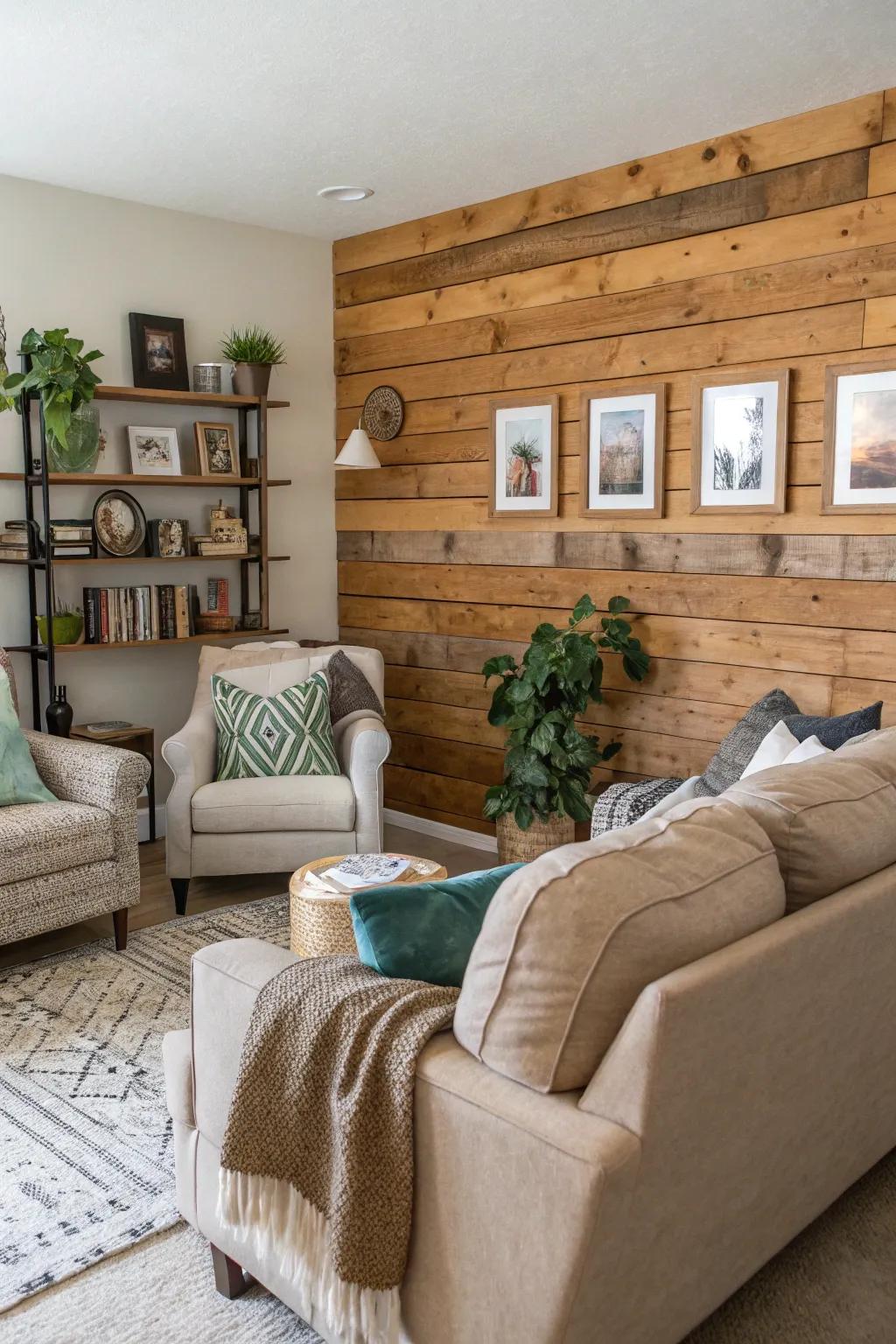 Experience the satisfaction of a DIY wood slat wall that adds a personal touch.