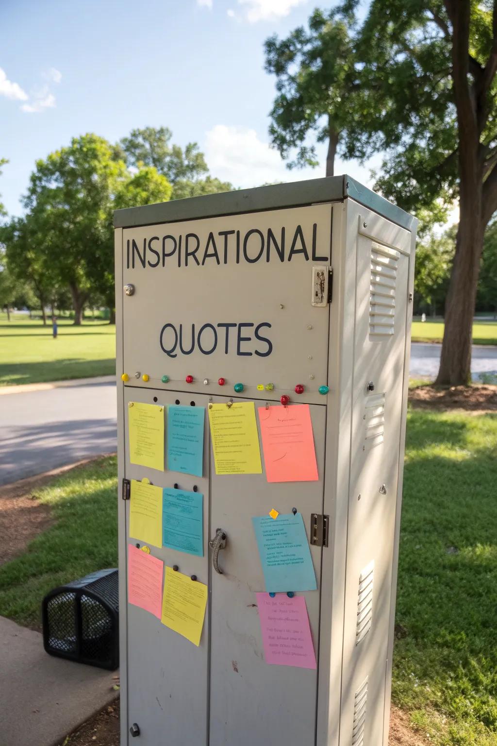 Inspire yourself daily with quotes on your locker.