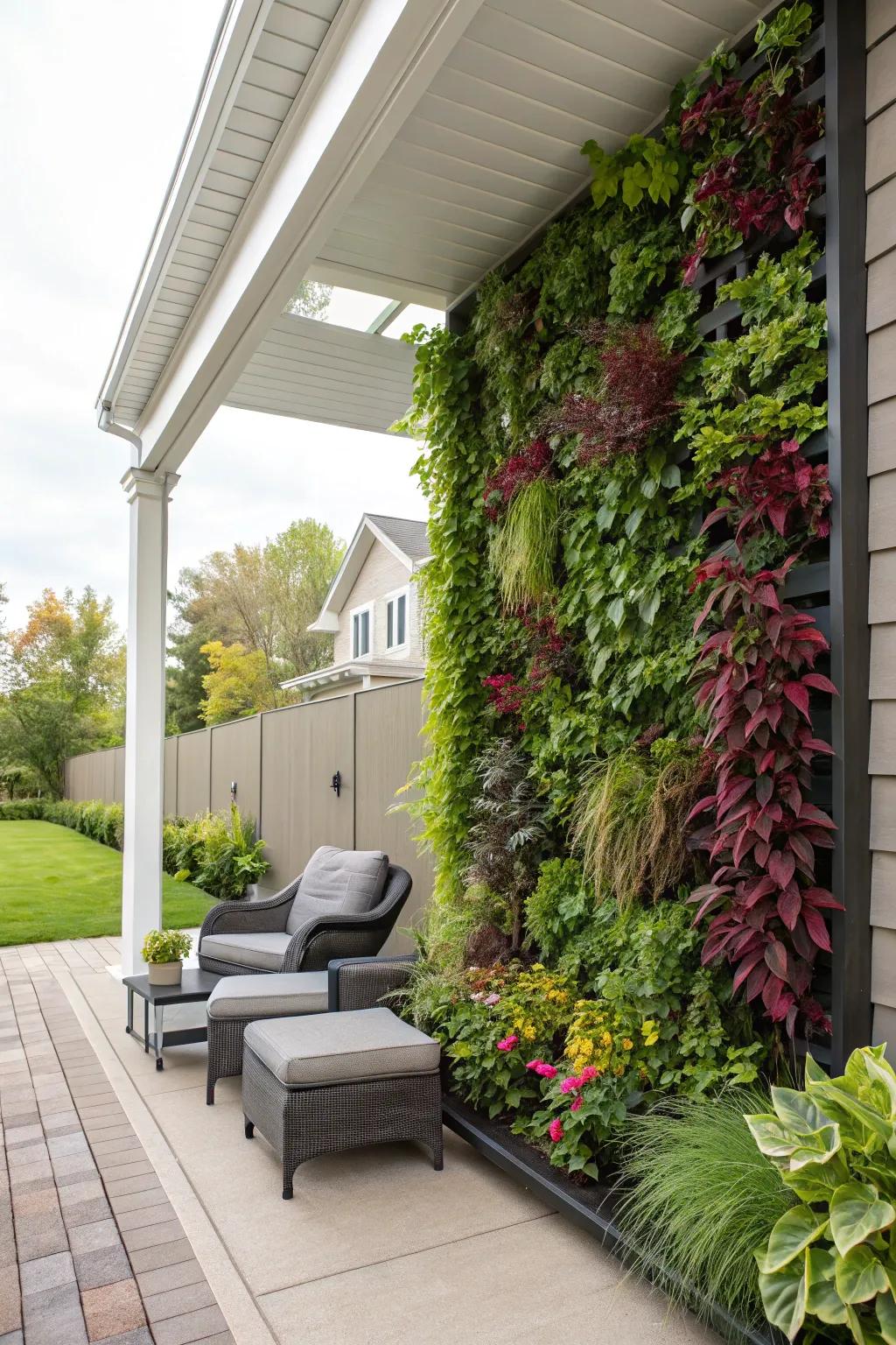 Grow vertically with a lush garden wall.