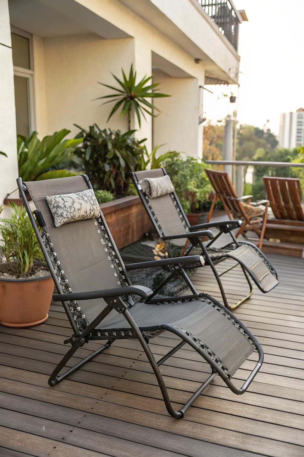 Versatile seating options for a dynamic patio layout.