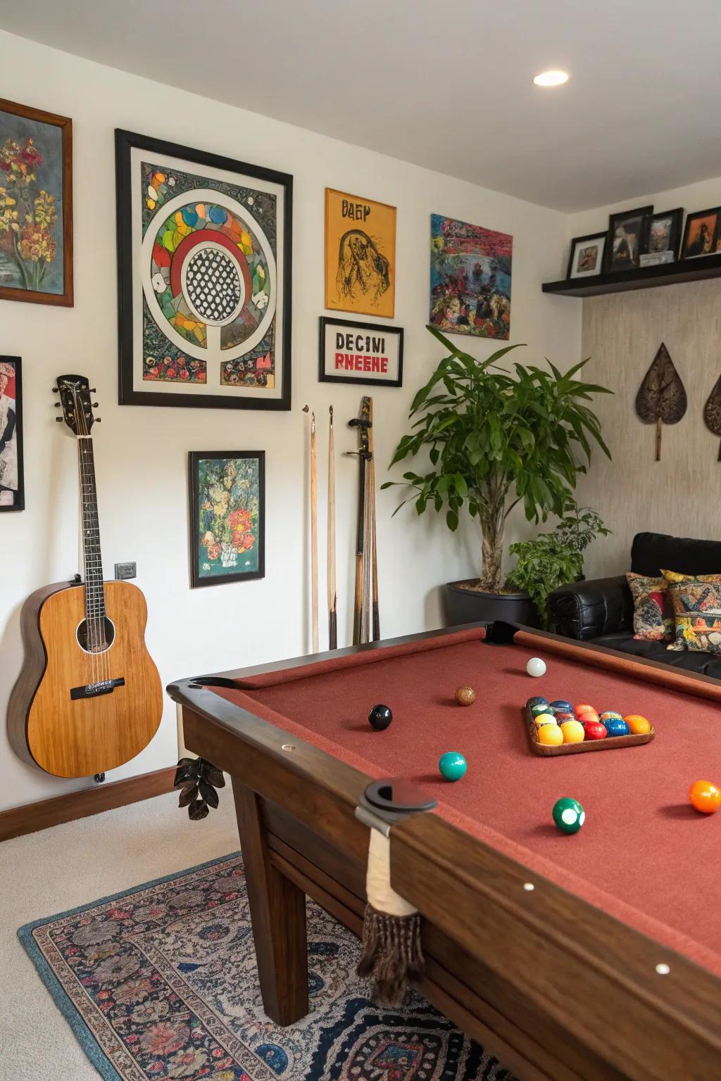 Let your pool table room reflect you with personalized accessories.
