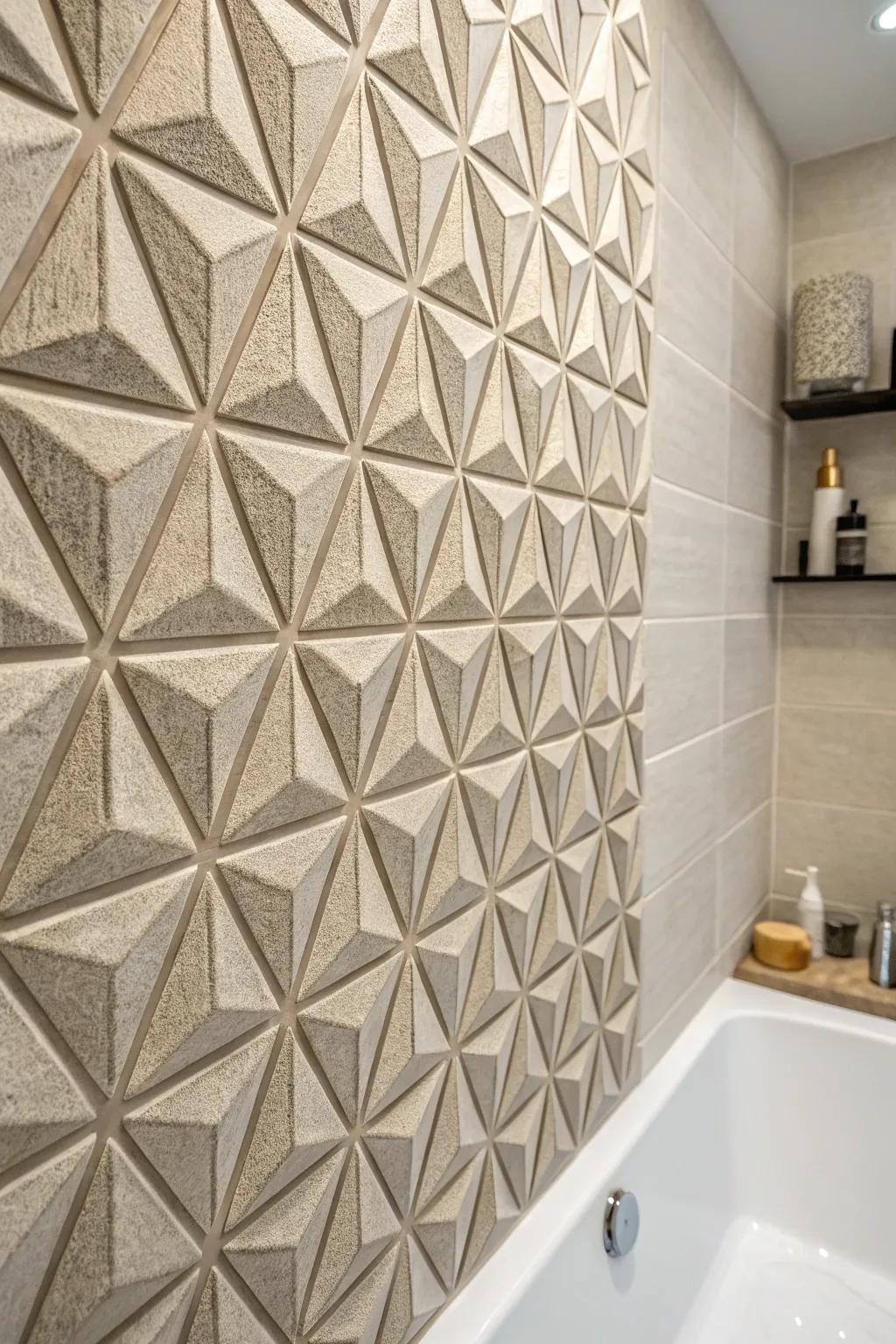 Textured tiles offer a distinctive and stylish touch.