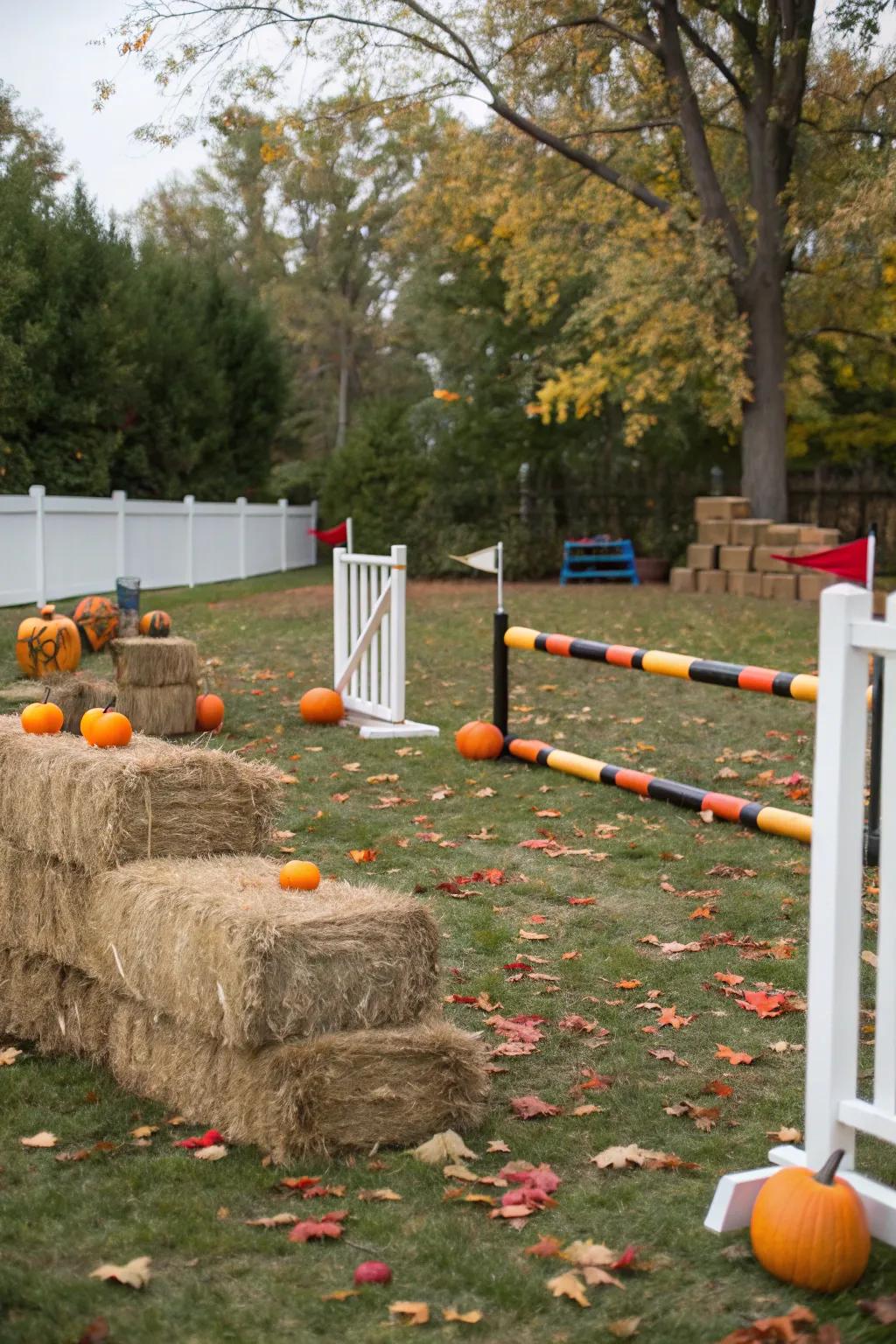 Challenge your guests with a pumpkin patch obstacle course.