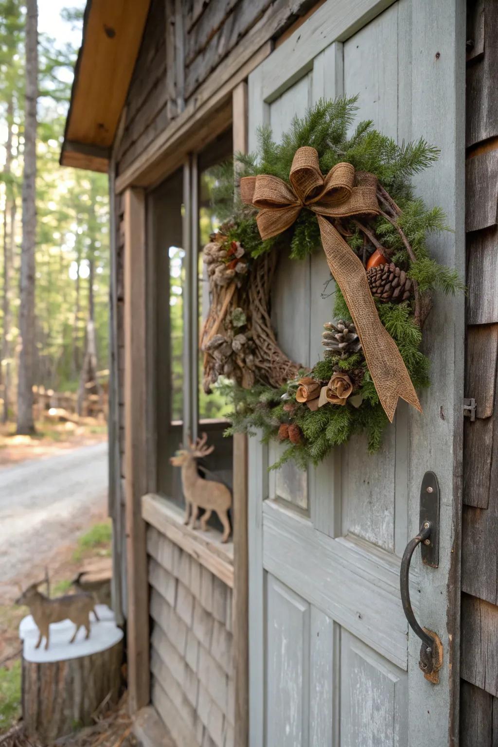 A whimsical woodland wreath for nature lovers.