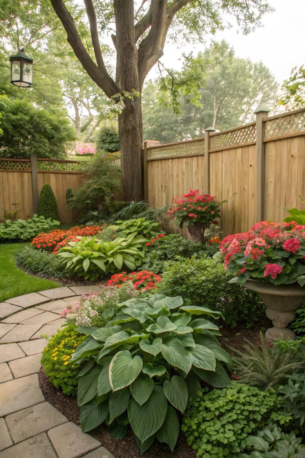 An organic and naturalistic style in a shade garden.