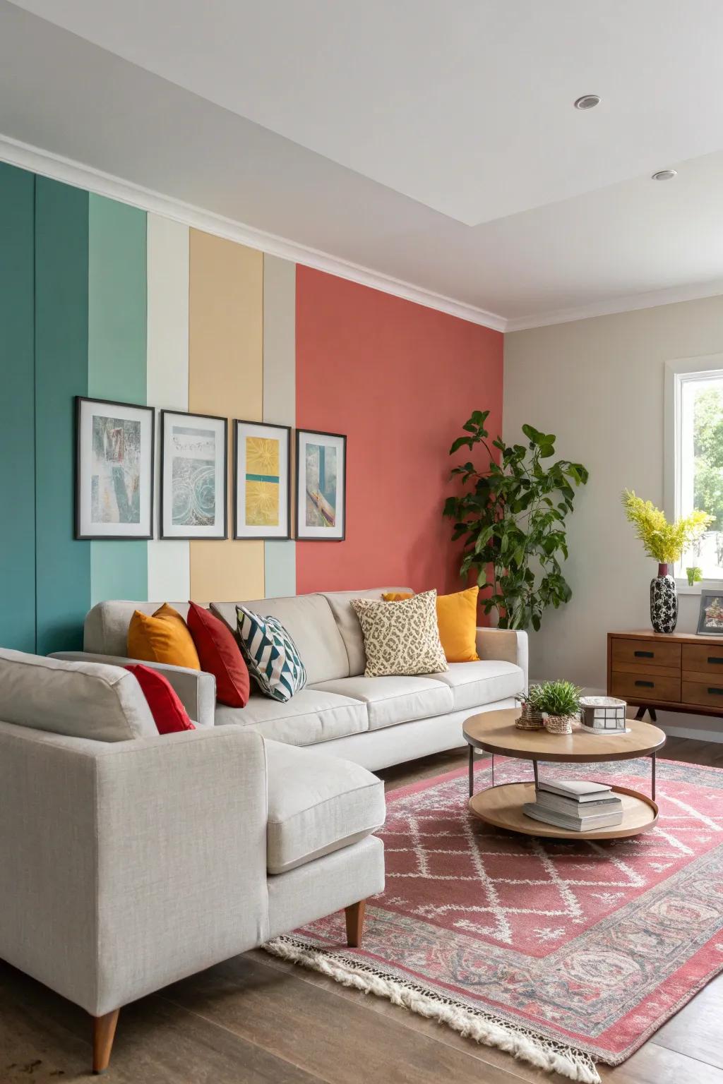 Add a pop of color with a color block corner.