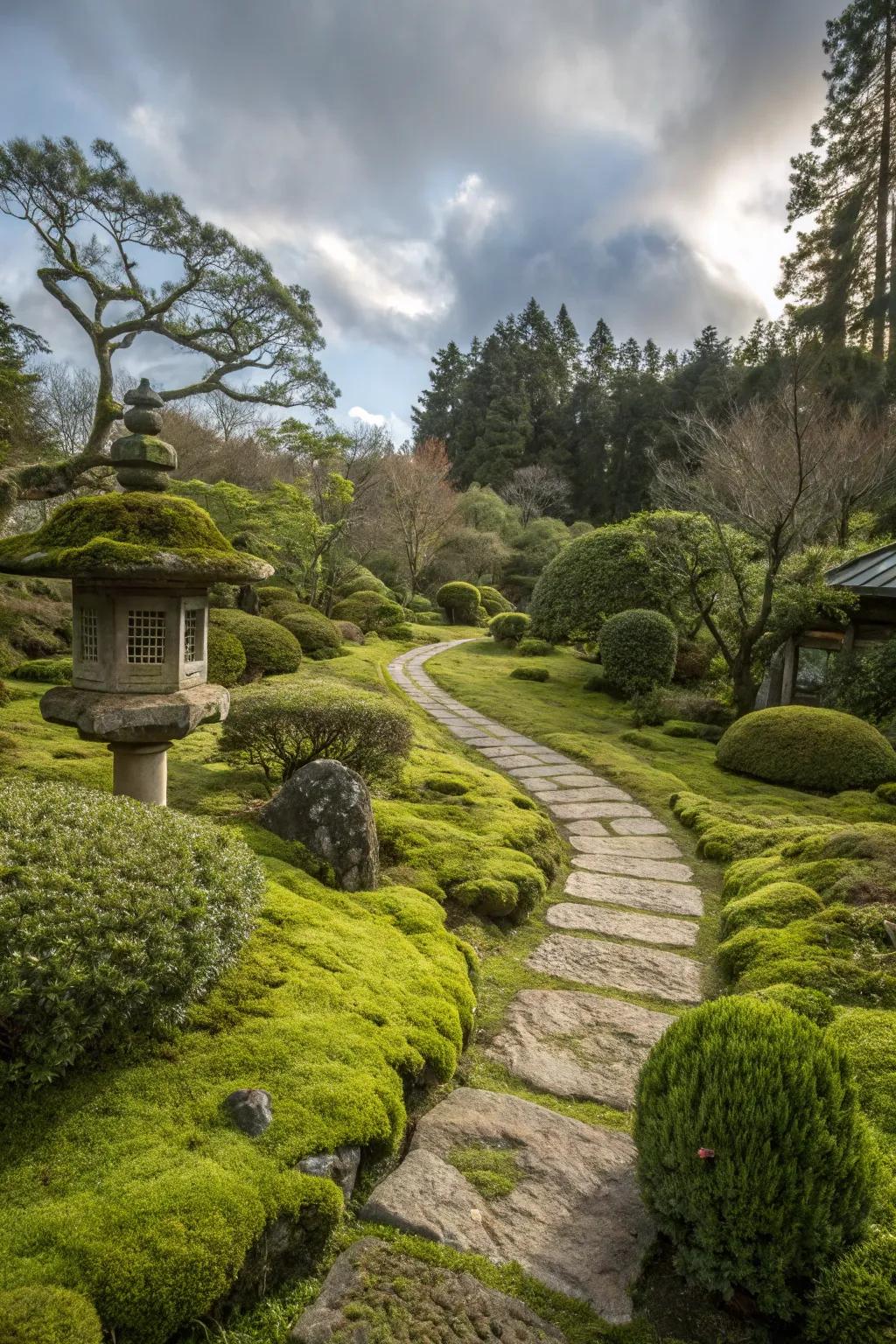 Moss providing a lush, soft ground cover.