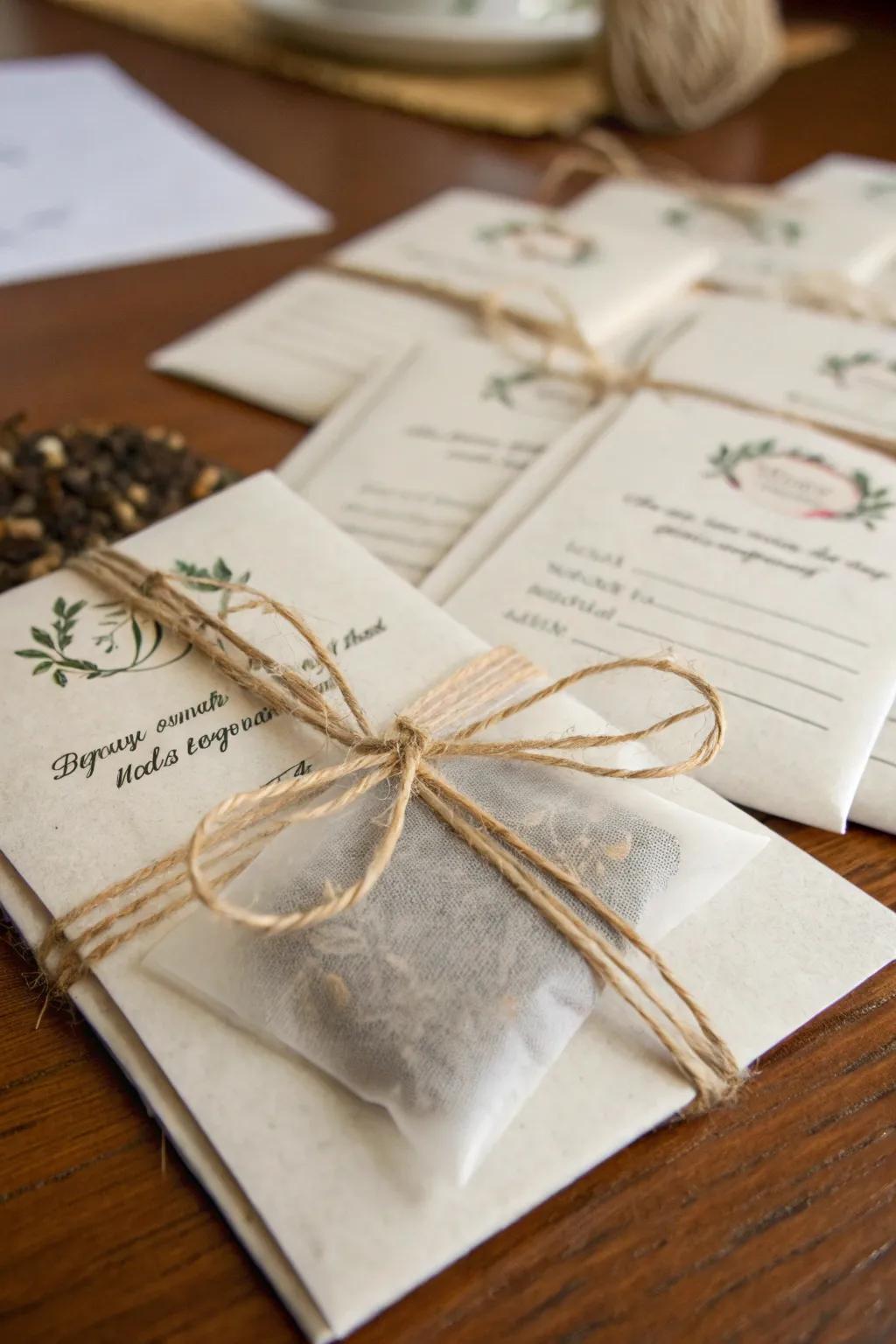 DIY tea bag invitations creatively set the tone for your tea party.