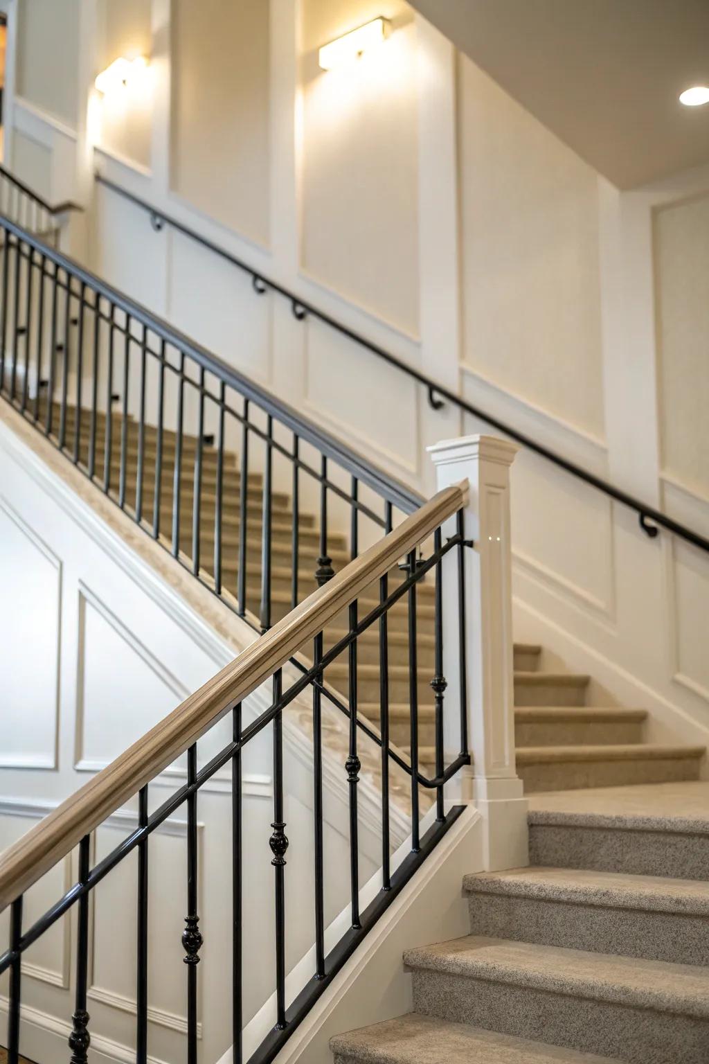 Minimalist rail designs offer a sleek, contemporary look.