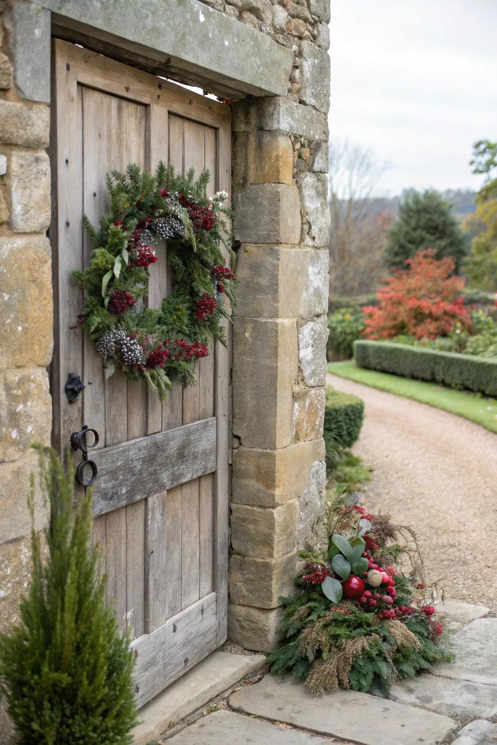 Decorative elements charm against a stone backdrop.