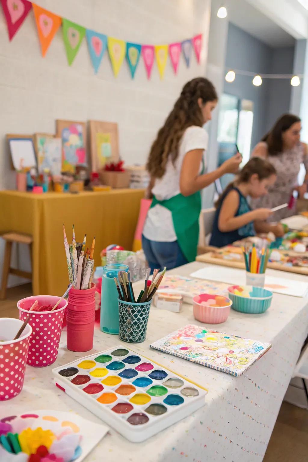 A crafty party fuels creativity and provides wonderful take-home keepsakes.