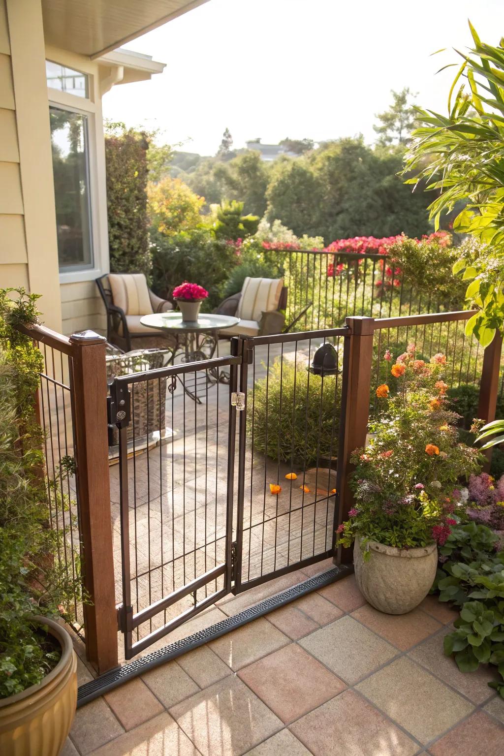 Pet-safe portable gates keep your furry friends secure.